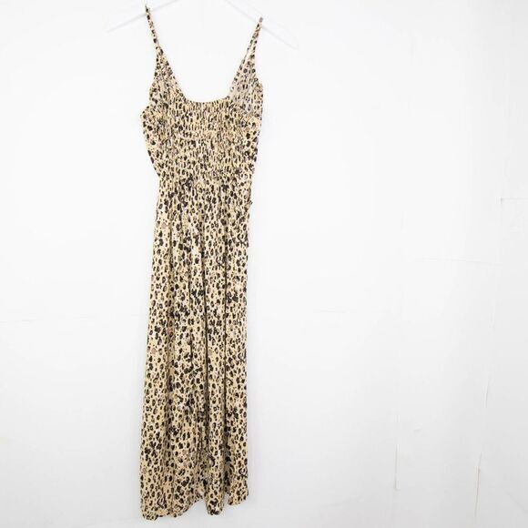 NWOT‎ Kivari Stone Leopard jumpsuit, beige, XS - Picture 6 of 12